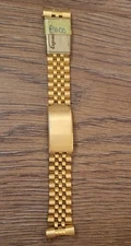 18mm - 20mm VINTAGE UNIDOR EXPANDRO GOLD PLATED BRACELET WATCH STRAP CURVED ENDS