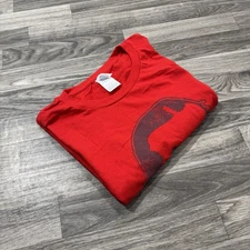 Red Graphic T-Shirt 2XL Delta Apparel Long Hair Bearded Face Print 100% Cotton