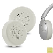 Geekria Protein Leather Ear Pads for JLab Go Lux ANC Headphones Cloud White 