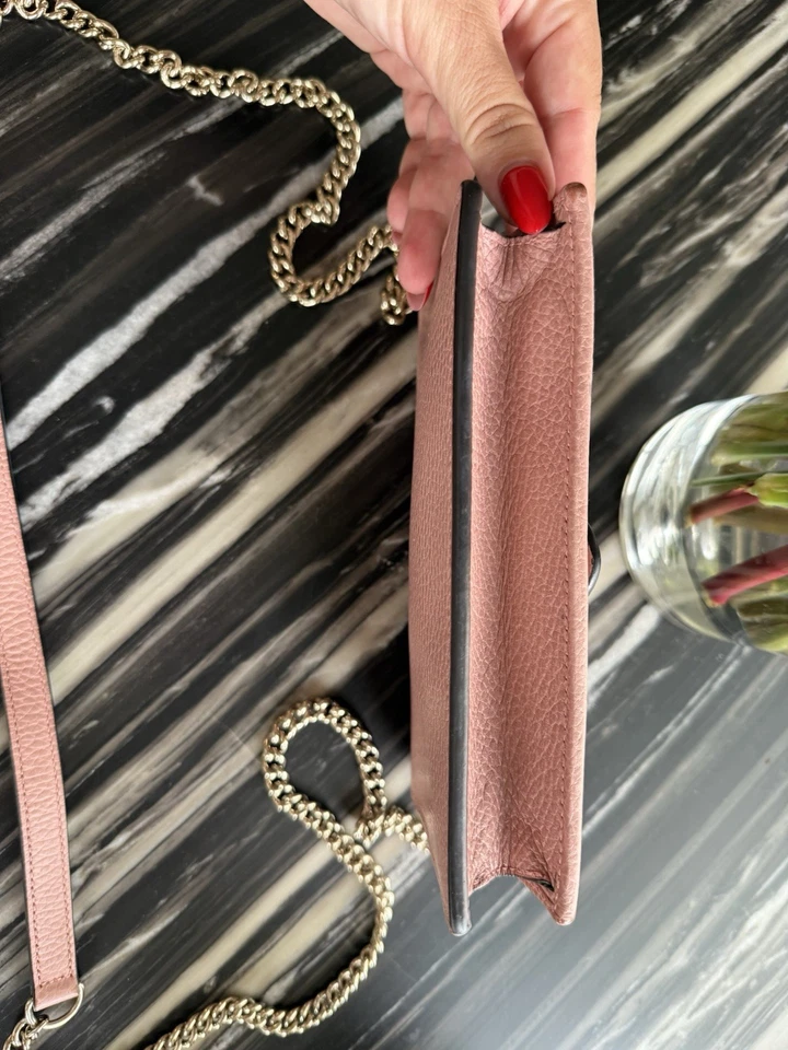 Authentic Gently Worn Pink Gucci Wallet On Chain - Image 2 of 4