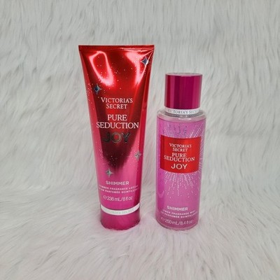 Victoria's Secret Pure Seduction Joy Shimmer Mist & Lotion Set Womens NEW.