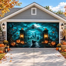 7x16 FT Halloween Garage Door Cover Decorations Outdoor Hanging Banner