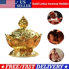 Vintage Gold Backflow Lotus Incense Holder Home Decorative Incense Stick Burner