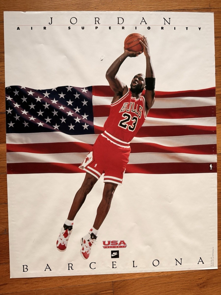 Nike Michael Jordan Barcelona Olympics Basketball Poster Chicago