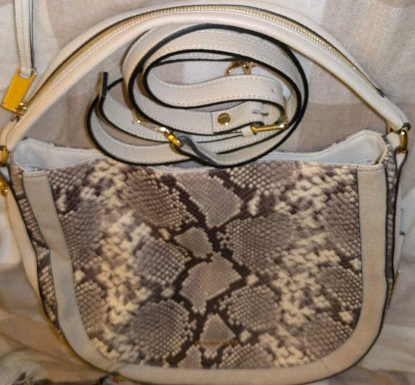 Michael Kors Julia Convertible Purse- Python Embo… - image 16