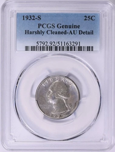1932 S Washington Quarter 25c PCGS AU Details
