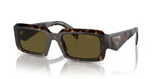 Prada PR27ZS Rectangular Sunglasses Havana Tortoise Brown Lens Unisex