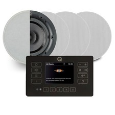 Q Acoustic E120 Black DAB+ Radio & Bluetooth Ceiling Speaker System - 4x QI65CB