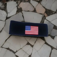 Pack Of 12 Black Fleece Headbands With American Flag Embroidery