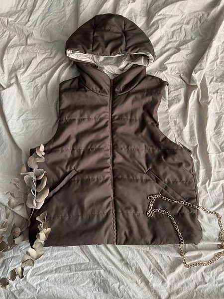 Women Vest Brown 36