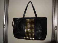 Fossil Ladies Leather Black Handbag with front stud detail