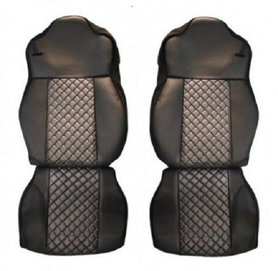 Schwarz und Grau Set Mit Sitzbezüge Öko Leder für Iveco Stralis 430 2004 - 2008