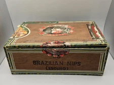 Vintage SUERDIECK BAHIA (Empty) Wood Cigar Box "50 Brazilian Nips" ~ Brazil 🇧🇷