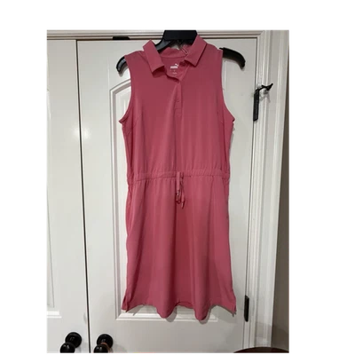 Puma ärmelloses Golfkleid mit Kragen Rapture Rose Kordelzug knielang S - Bild 1 von 4