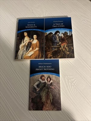 Lot Of 3 Dover Thrift Editions Sense &Sensibility, Tale Of Two Cities Much Ado