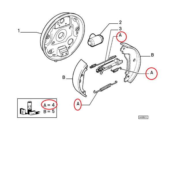 Bremssatz Bremsbacken Fiat Bravo - Alfa 146 - Lancia Delta Original 9947159-image