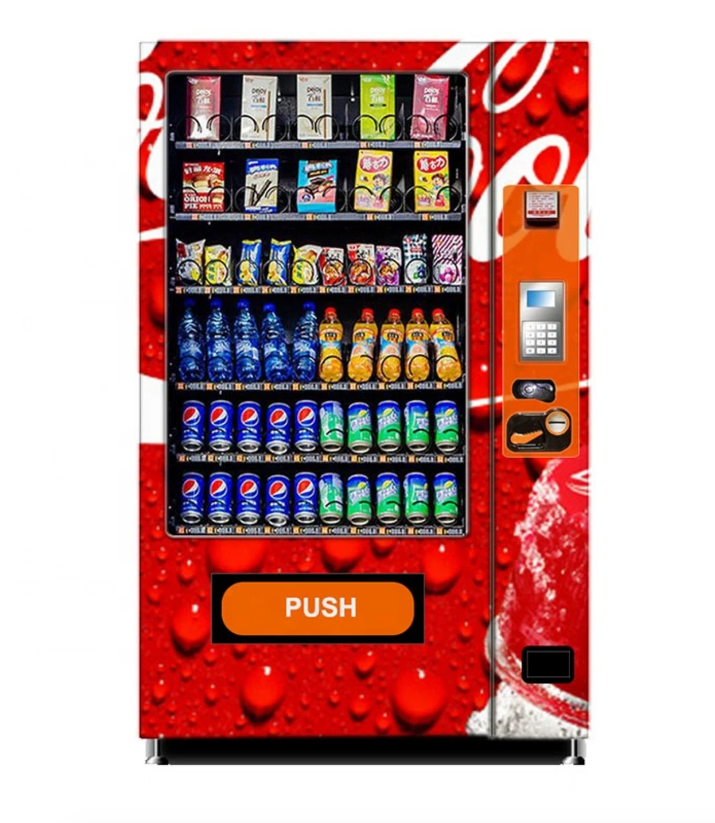 Touch Screen Coke Vending Machine Soda Snack Candy Dispenser Cashless SEE  VIDEO