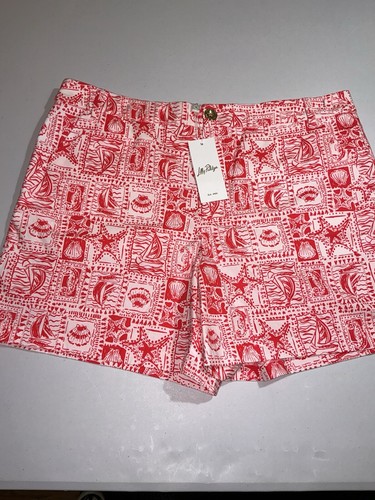 Lilly Pulitzer NWT 5" Gretchen High Rise Shorts Red Seaside Harbour $78 Size 14 - Picture 14 of 24
