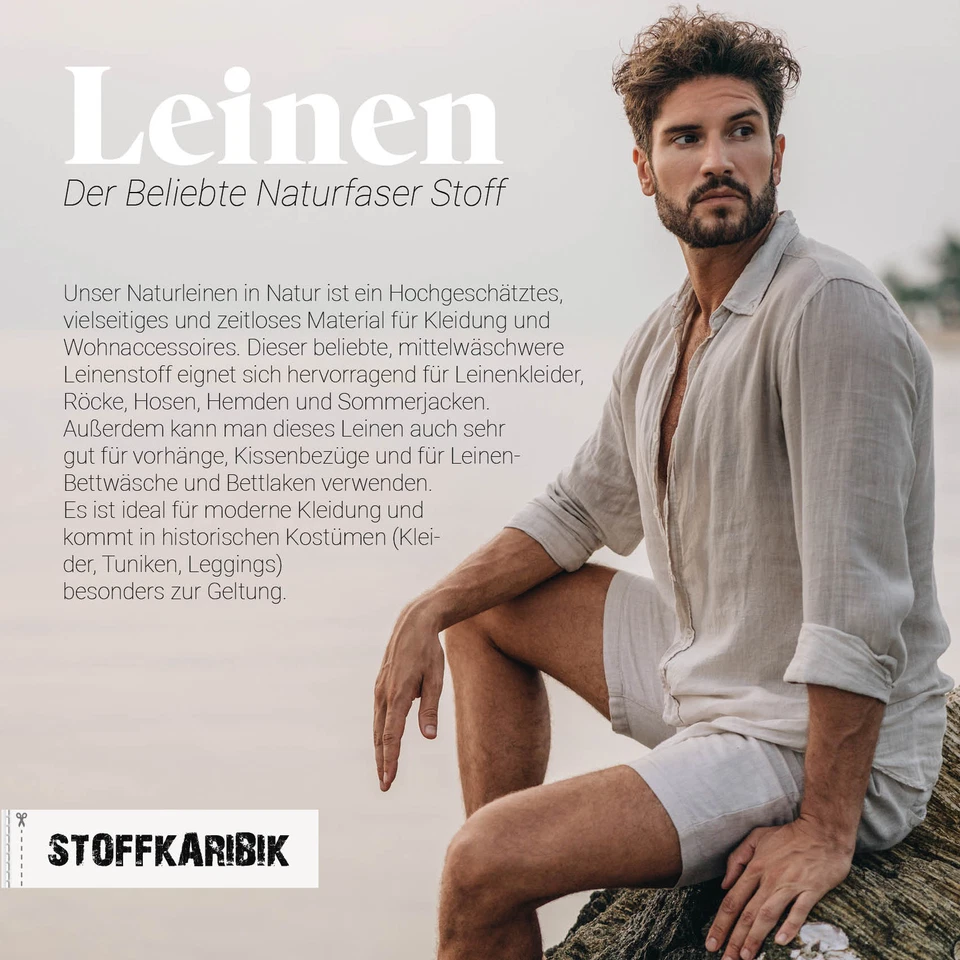 Leinen Meterware Uni 140cm Breite viele Farben 100% Leinenstoff Reinleinen Deko - Bild 4 von 4