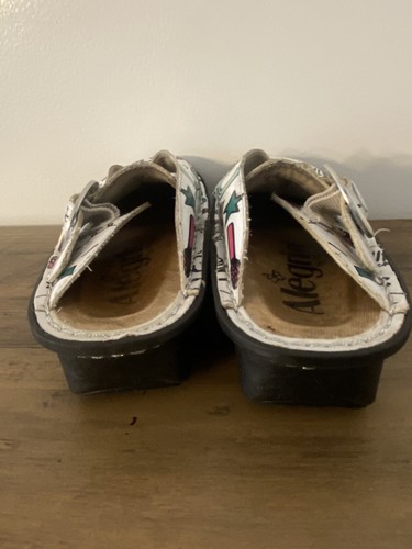 ALEGRIA KID LEN-354 ROCKSTAR WHITE SLIP ON CLOG Shoes Kid Size 12 - Picture 3 of 7