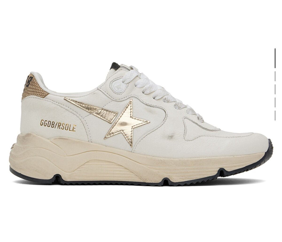 Golden Goose Women Running Sole Sneaker White Gold NIB Auth Golden Goose Women Running Sole Sneaker White Gold NIB Auth