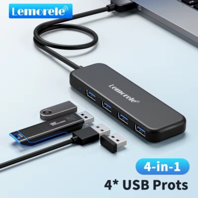 4 in 1 USB HUB 3.0 Adapter 4 Ports High Speed Data Transmission for Laptop