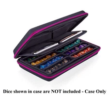 Siquk Dice Case & Tray – Holds 8 Sets Polyhedral Dice & Accessories – Rose