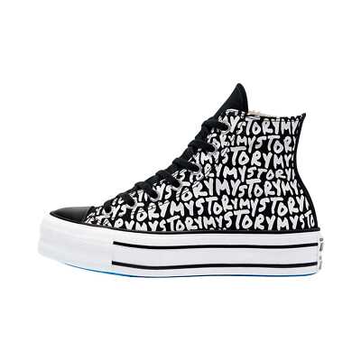 Converse CTAS Double Stack Lift Hi Black/Egret/Digital Blue 570321C Women's Size