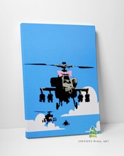 BANKSY Happy Choppers Canvas Art Graffiti Wall Art Print Picture Canvas -C918
