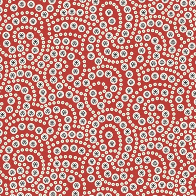 Christmas Cotton Fabric 1 Yd Retro HoHo Red Swirls Snowflakes