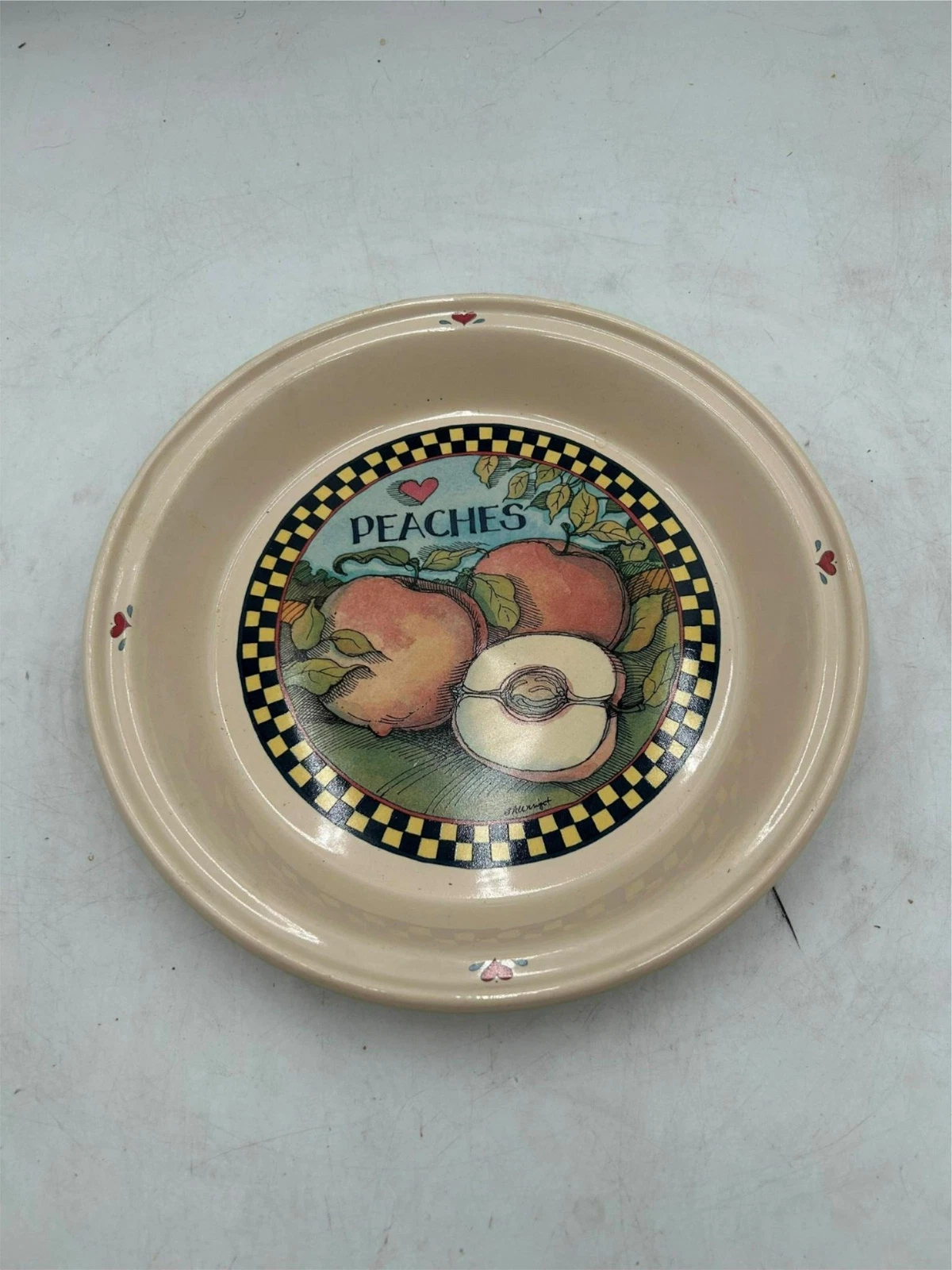 CERTIFIED INT'L HARVEST FAIR PIE DISH PEACHES PIE PLATE / PAN