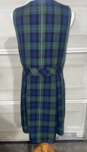 Lands End School Uniform Girls Plaid Jumper Top of The Knee Navy Green Size 16 - Picture 3 of 8