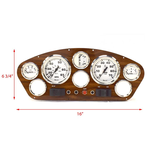 Glastron Boat Guge Panel 025-4556 | Woodgrain 16 x 6 3/4 Inch Mercury - 第 3/3 張圖片
