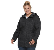 Women's Plus Size D.e.t.a.i.l.s Hooded Fleece Midweight Jacket, Msrp $110 (p)