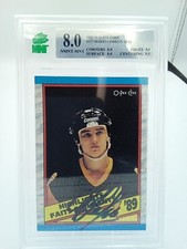 Mario Lemieux 1989-90 O-Pee-Chee #327 In Person Auto Mnt 8