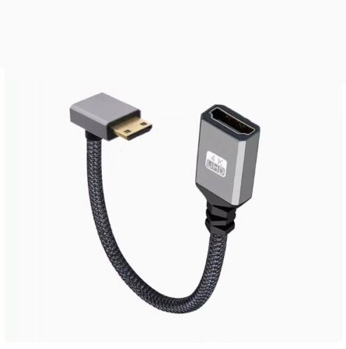 Mini HDMI Stecker auf HDMI Buchse kompatibel Verlängerungskabel Konverter Adapter Winkel - Bild 9 von 9