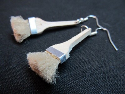 Brush Earrings Miniblings Earings Paint Painter Artist Color Wood