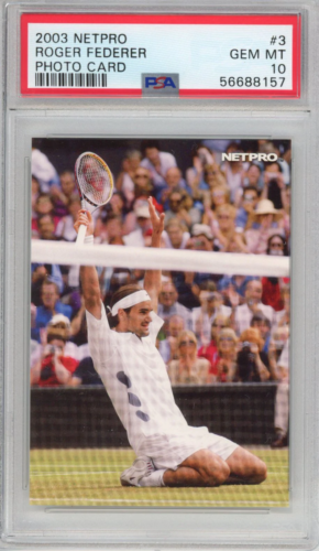 Graded 2003 Netpro Elite Roger Federer #3 Photo Rookie RC Tennis Card PSA 10 - Afbeelding 1 van 2