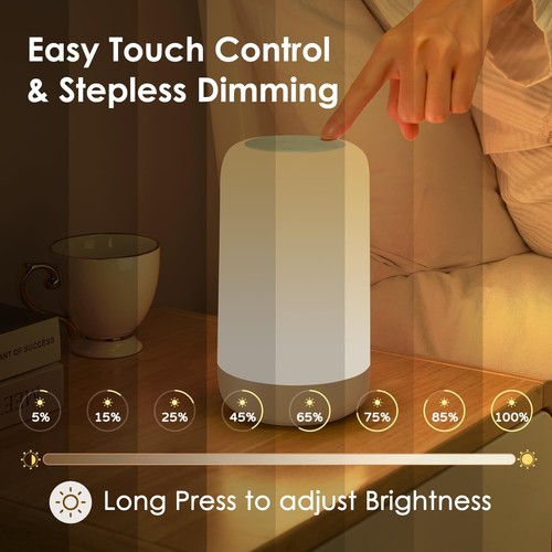 Touch Bedside Cordless Lamp Dimmable Rechargeable Lamp & Rgb Multicolor Touch La - Picture 2 of 8
