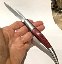 Rite Edge Spanish Toothpick Fruit Knife  3 5/8” Blade Wooden Handle file worked