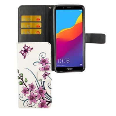 Handyhülle Schutz Case für Huawei Honor 7C Cover Tasche Wallet Etui Handyhülle