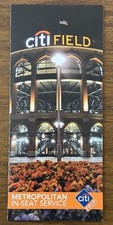 2010 New York Mets Metropolitan Club In Seat Service Menu Citi Field MLB