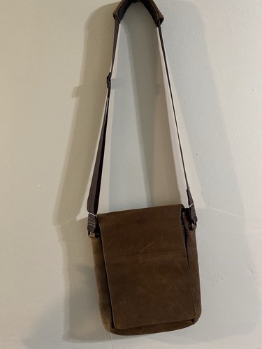 Waterfield Designs Brown Leather Muzetto Vertical Messenger Bag Crossbody - Picture 2 of 12