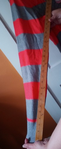 NWT SO womens size 3X orange/hot coral & gray striped acrylic blend sweater New! - Picture 14 of 17
