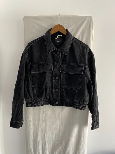NEXT Black Denim Oversized Trucker Jacket Size 15 Years (R)