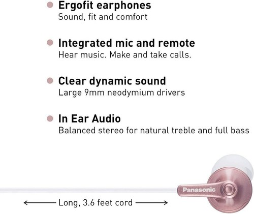 Panasonic Ergo-Fit In-Ear Earbud Style Headphones Earphones With & Without MIC - Picture 19 of 24