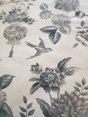 Williamsburg "Lighfoot" Drapes Curtain 1 Pair/2 Panels 86"x 51" greenish gray - Picture 20 of 21