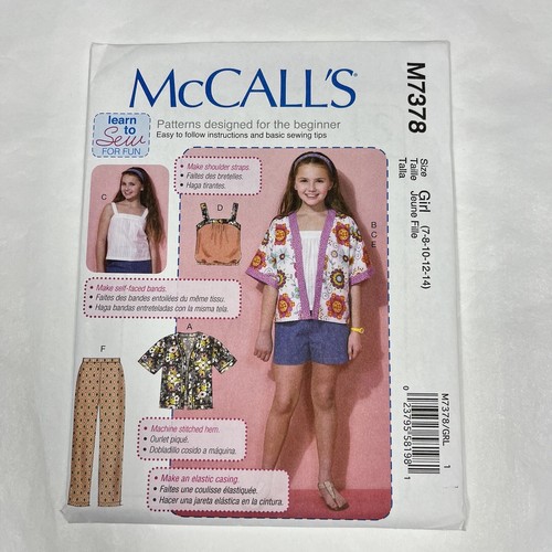 McCalls M7378 Girls Teen Top Shorts Pants Sewing Pattern 7 8 10 12 14 UNCUT - Picture 22 of 22