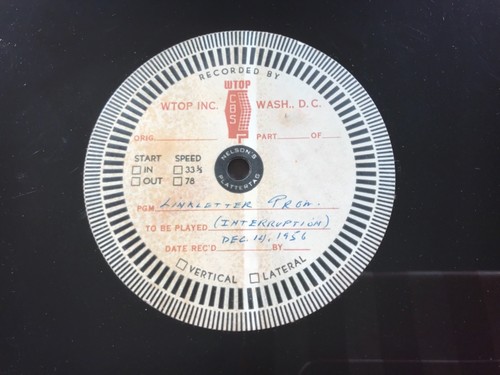 I1-4 WTOP INC Linkletter Prgm. December 14, 1956 - AUDIODISC - RECORD - RADIO - Imagen 4 de 6