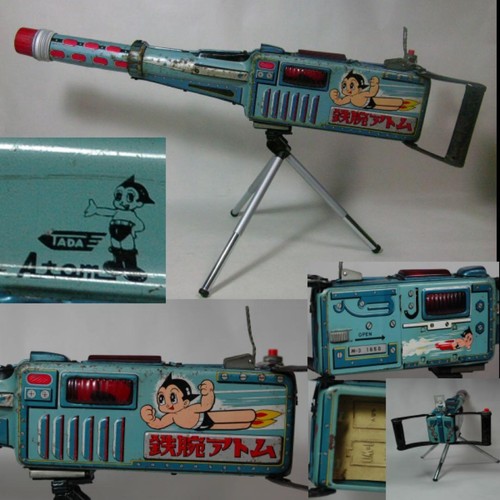 Vintage Astro Boy Atom Osamu Tezuka Marcine Gun Tin Toy Japan limited rare - Picture 15 of 24